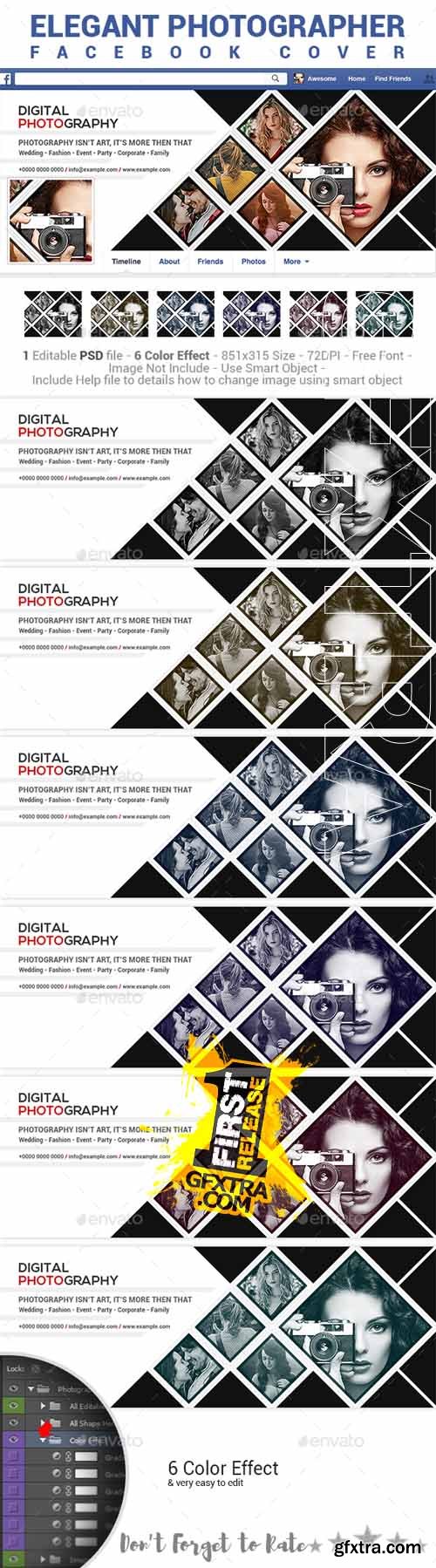 GR - Photographer Photo Display Facebook Cover with 6 Color Effect 19311631