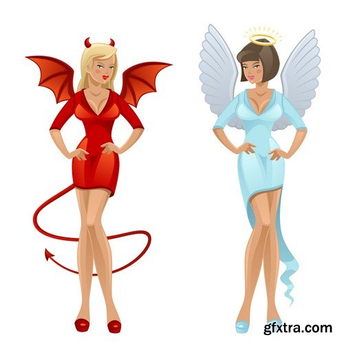 Sexy angel and devil - 7 EPS