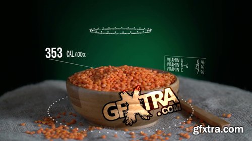 Infographic of Lentil with vitamins, microelements minerals. Energy, calorie and component Infographic of Lentil with vitamins, microelements minerals. Energy, calorie and component