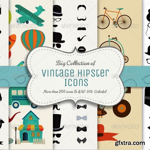 GraphicRiver - Big Collection of Vintage Icons 8627016