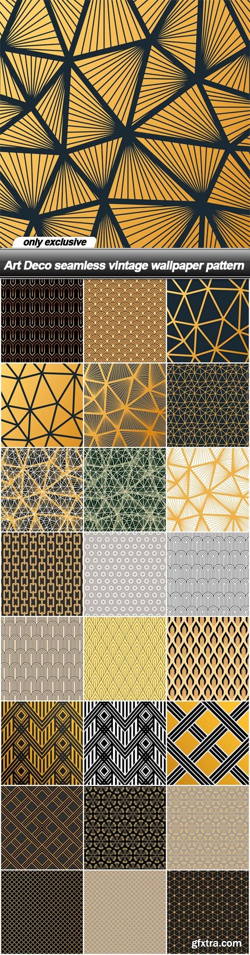 Art Deco seamless vintage wallpaper pattern - 25 EPS