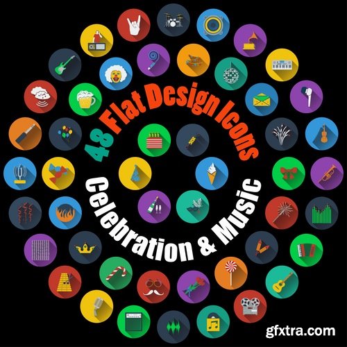 Collection of musical icon web design element logo 25 EPS