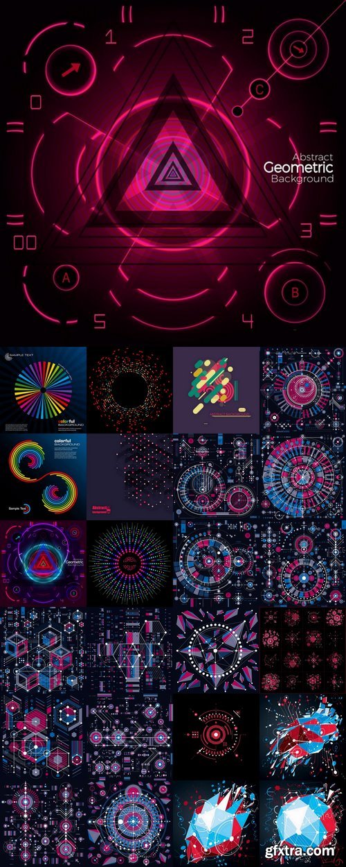 Collection of abstract background is an example of a template wallpapers 5-25 EPS