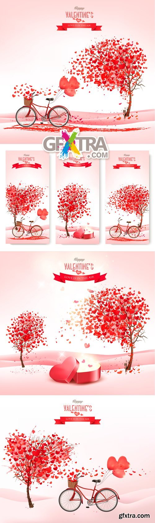 Valentine's Day Backgrounds &amp; Banners Vector