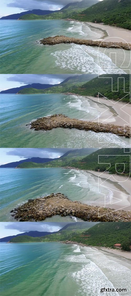 Aerial View of the Tropical Sandy Beach