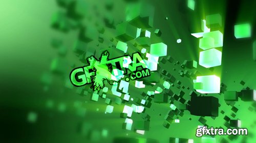 Animated 3D abstract green cubes moving with light beams Animated 3D abstract green cubes moving with light beams