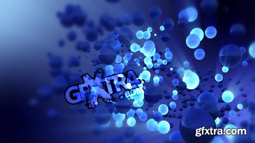 Animated 3D abstract blue spheres moving with light beams Animated 3D abstract blue spheres moving with light beams