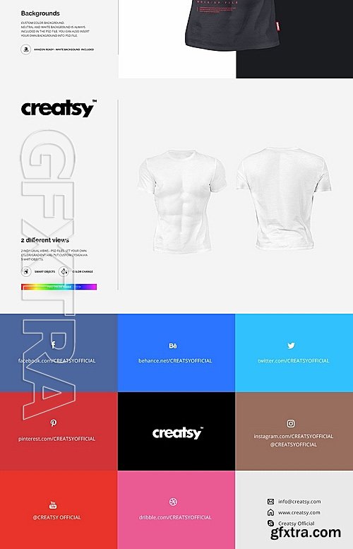 CM - T-shirt on Muscular Man Mockup Set 1171820
