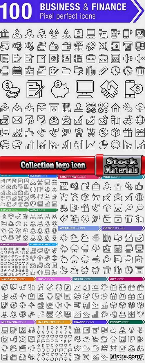 Collection logo icon web design element site 54-19 EPS