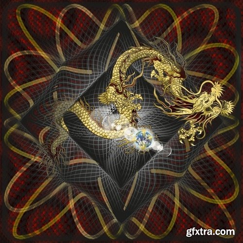 Collection of dragon logo icon image for clothes mythical beast 25 EPS