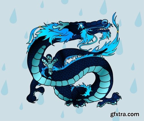 Collection of dragon logo icon image for clothes mythical beast 25 EPS