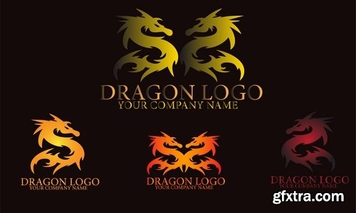 Collection of dragon logo icon image for clothes mythical beast 25 EPS
