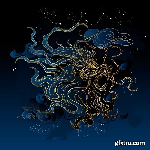 Collection of dragon logo icon image for clothes mythical beast 25 EPS