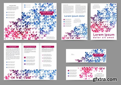 Collection of corporate banner flyer business card brochure cover vector image 25 EPS