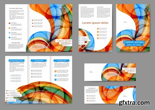 Collection of corporate banner flyer business card brochure cover vector image 25 EPS