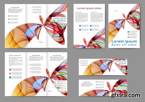 Collection of corporate banner flyer business card brochure cover vector image 25 EPS