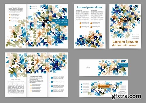 Collection of corporate banner flyer business card brochure cover vector image 25 EPS