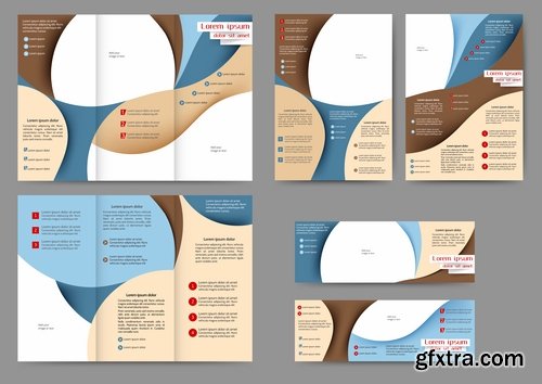 Collection of corporate banner flyer business card brochure cover vector image 25 EPS