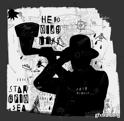 Collection of grunge abstract pattern on a t-shirt image for clothes vector image 25 EPS