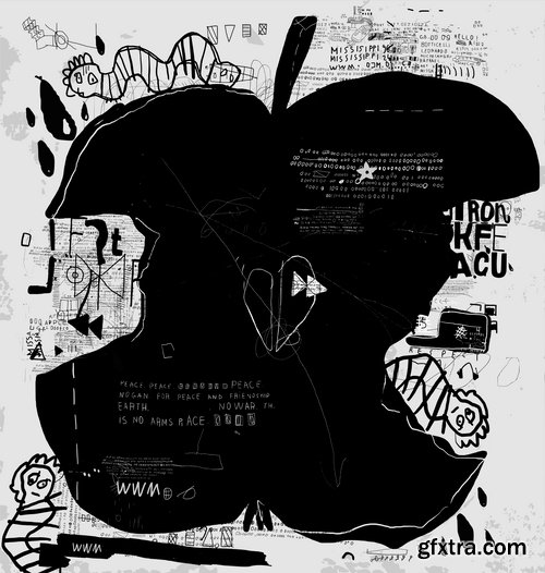 Collection of grunge abstract pattern on a t-shirt image for clothes vector image 25 EPS