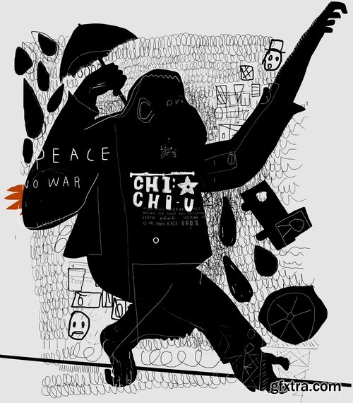 Collection of grunge abstract pattern on a t-shirt image for clothes vector image 25 EPS