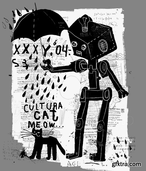 Collection of grunge abstract pattern on a t-shirt image for clothes vector image 25 EPS