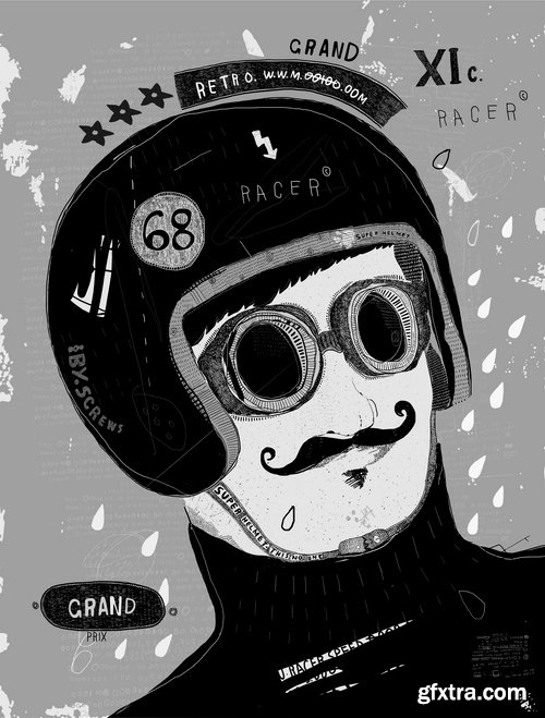 Collection of grunge abstract pattern on a t-shirt image for clothes vector image 25 EPS