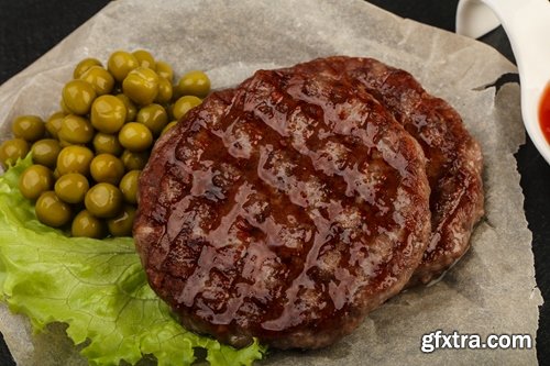 Collection of cutlet grilled meat chops in breadcrumbs 25 HQ Jpeg