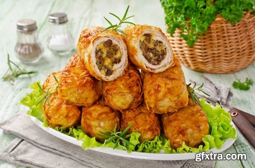 Collection of cutlet grilled meat chops in breadcrumbs 25 HQ Jpeg