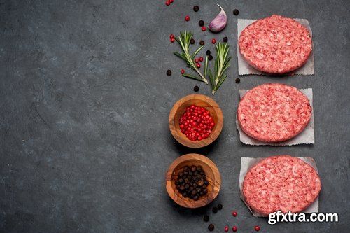 Collection of cutlet grilled meat chops in breadcrumbs 25 HQ Jpeg