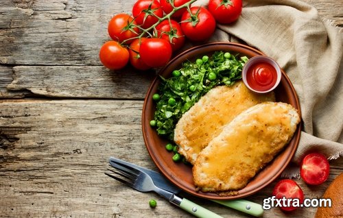 Collection of cutlet grilled meat chops in breadcrumbs 25 HQ Jpeg