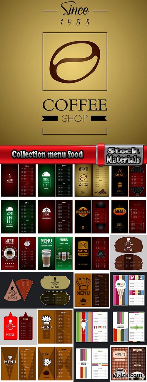 Fast Food, Cooking, Meal & Drink Menus #4, 25xEPS Fast Food, Cooking, Meal & Drink Menus #4, 25xEPS