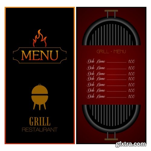 Fast Food, Cooking, Meal & Drink Menus #4, 25xEPS