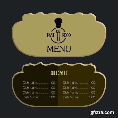 Fast Food, Cooking, Meal & Drink Menus #4, 25xEPS