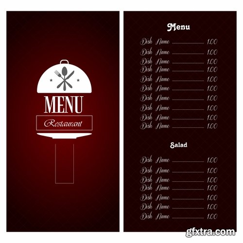 Fast Food, Cooking, Meal & Drink Menus #4, 25xEPS