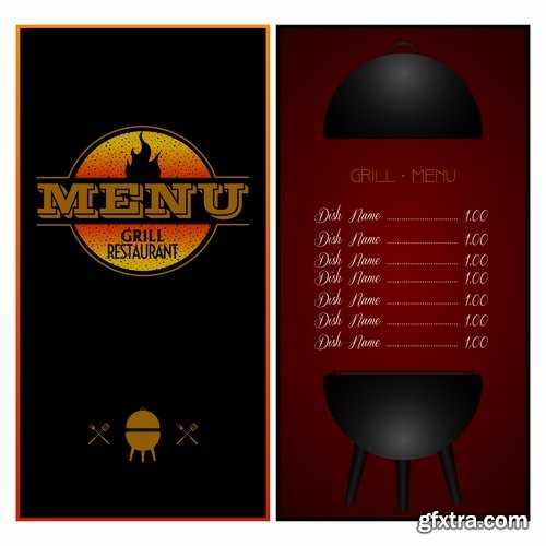Fast Food, Cooking, Meal & Drink Menus #4, 25xEPS