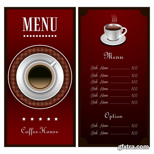 Fast Food, Cooking, Meal & Drink Menus #4, 25xEPS