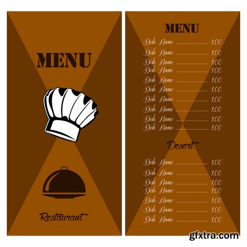 Fast Food, Cooking, Meal & Drink Menus #4, 25xEPS