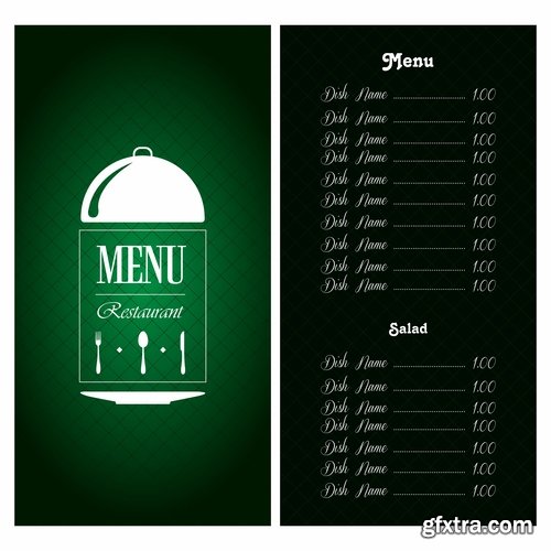 Fast Food, Cooking, Meal & Drink Menus #4, 25xEPS