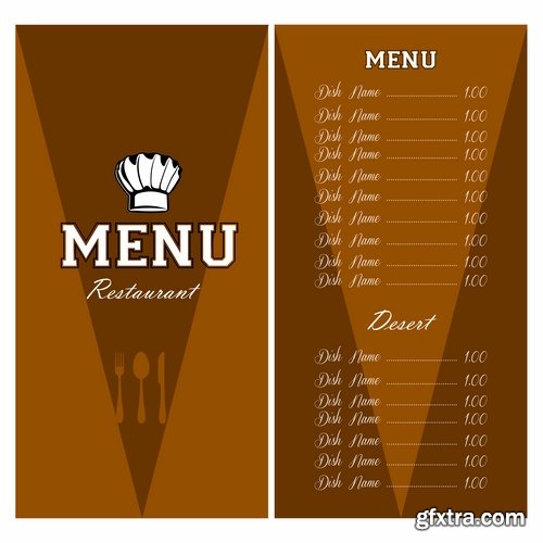 Fast Food, Cooking, Meal & Drink Menus #4, 25xEPS