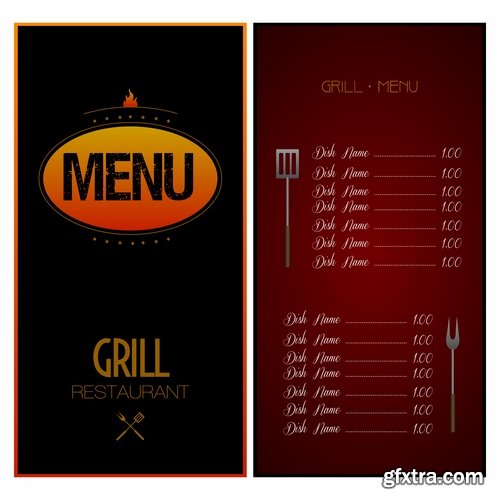 Fast Food, Cooking, Meal & Drink Menus #4, 25xEPS