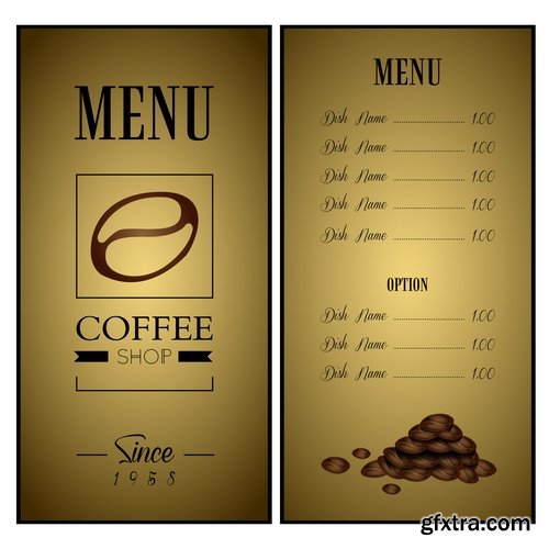 Fast Food, Cooking, Meal & Drink Menus #4, 25xEPS
