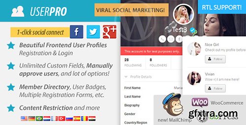 CodeCanyon UserPro v4.9.5 - User Profiles with Social Login 5958681