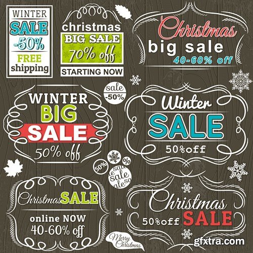 Winter Christmas Sale Banners 14xEPS
