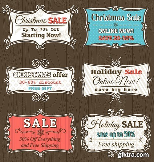 Winter Christmas Sale Banners 14xEPS