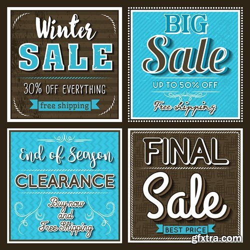 Winter Christmas Sale Banners 14xEPS