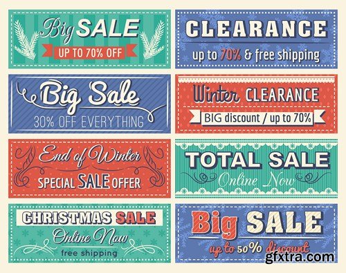 Winter Christmas Sale Banners 14xEPS