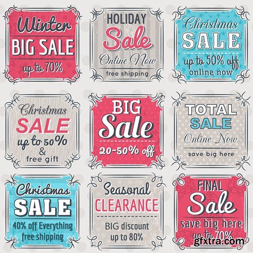 Winter Christmas Sale Banners 14xEPS