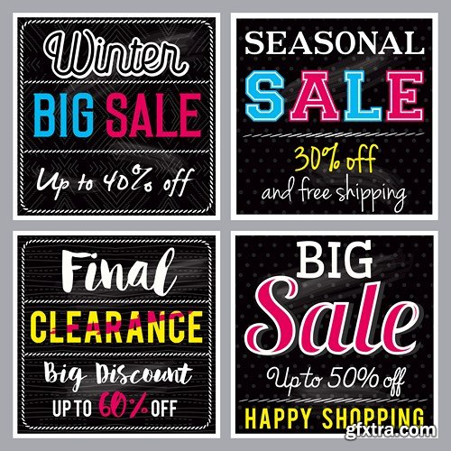 Winter Christmas Sale Banners 14xEPS