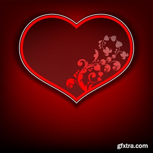 Collection flyer gift card Valentine's Day invitation card vector image 4-25 EPS
